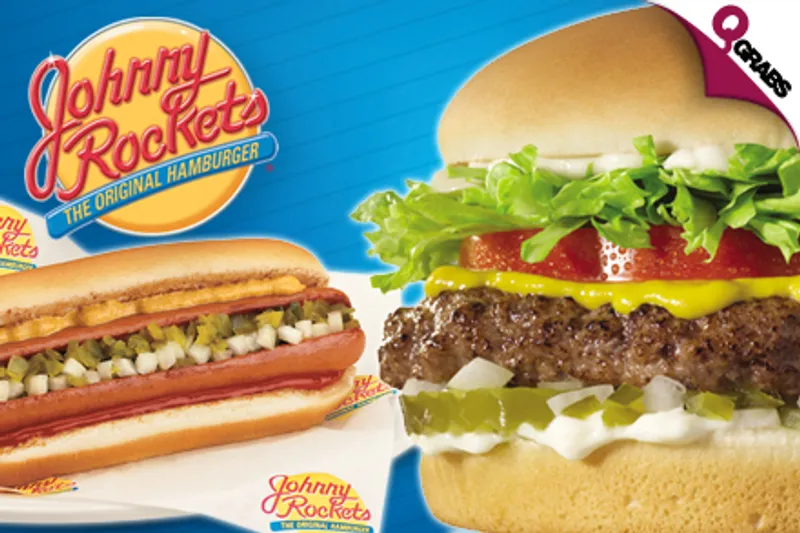 For QR32 Tuck into a Single Burger AND a Hot Dog of your Choice at Johnny Rockets! (QR65 Value)